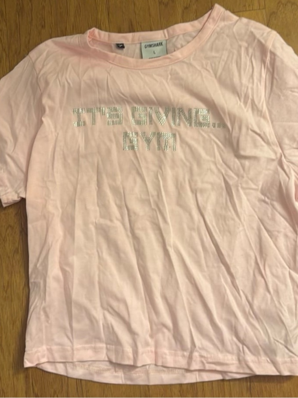 New Gymshark ITS GIVING GYM BABY T-SHIRT Pink Women’s Size Large